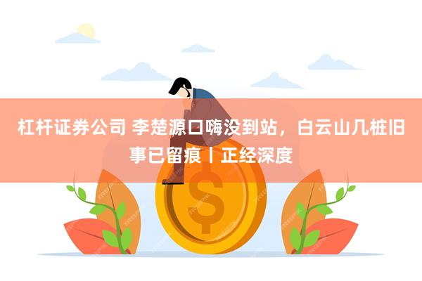 杠杆证券公司 李楚源口嗨没到站，白云山几桩旧事已留痕丨正经深