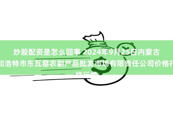 炒股配资是怎么回事 2024年9月25日内蒙古呼和浩特市东瓦