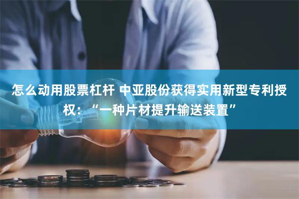 怎么动用股票杠杆 中亚股份获得实用新型专利授权：“一种片材提